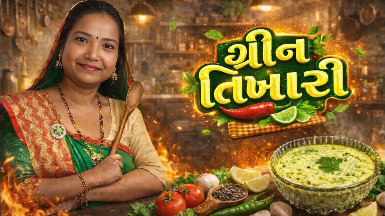 ગ્રીન તિખારી 🤤#video #food #viralreels #recipe #gamansantha #newposrecipe #cooking #gujratifailoages