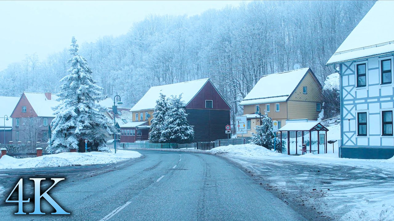 Driving in the Snowy Harz Mountains ❄️ from the Southern Harz to Braunlage 4K