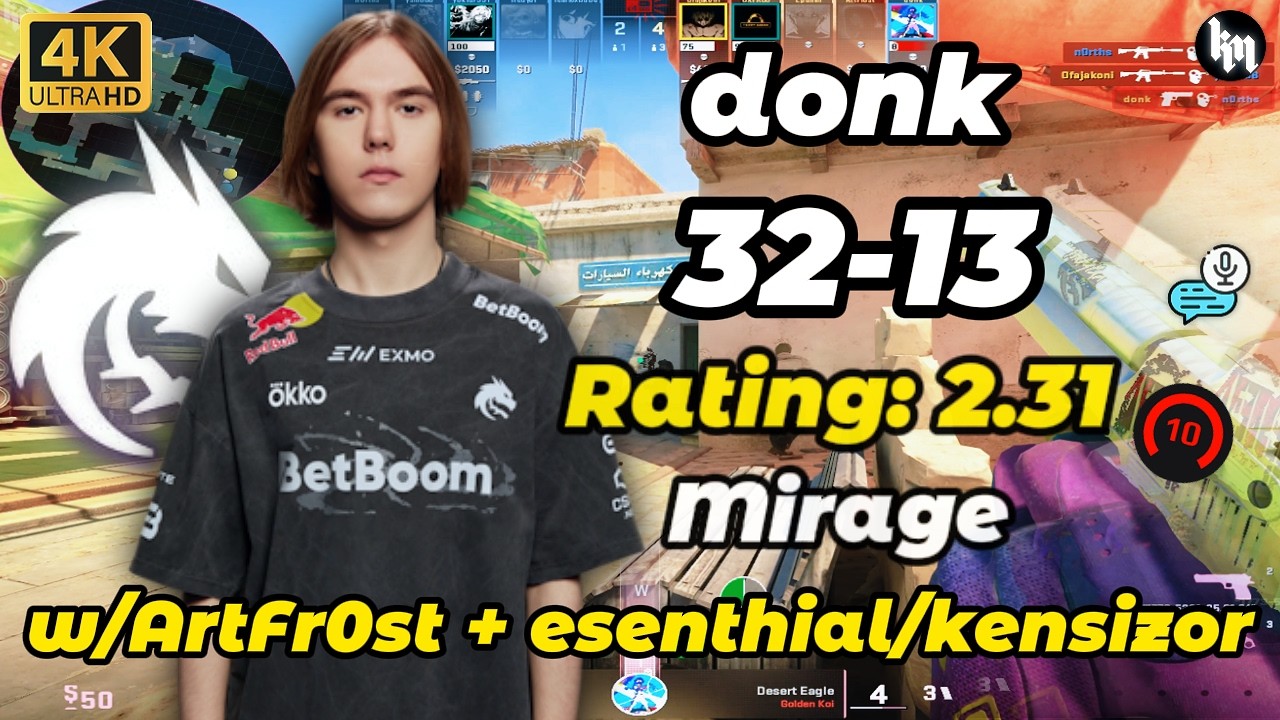 donk w/ArtFr0st + esenthial/kensizor (Mirage) avg 4.1k🔥Elo | Mar 29, 2026 #cs2 #donk #pov