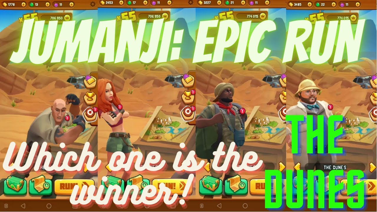 Jumanji: Epic Run - the dunes. Which one is the winner?