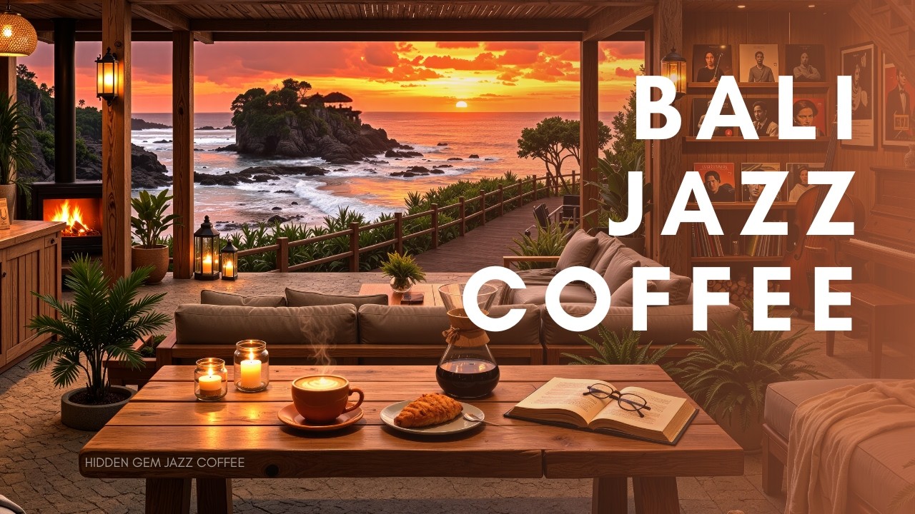 🔴 LIVE: Bali Tanah Lot Sunset Jazz Cafe ☕ Ocean Waves & Relaxing Evening Ambience for Study & Work