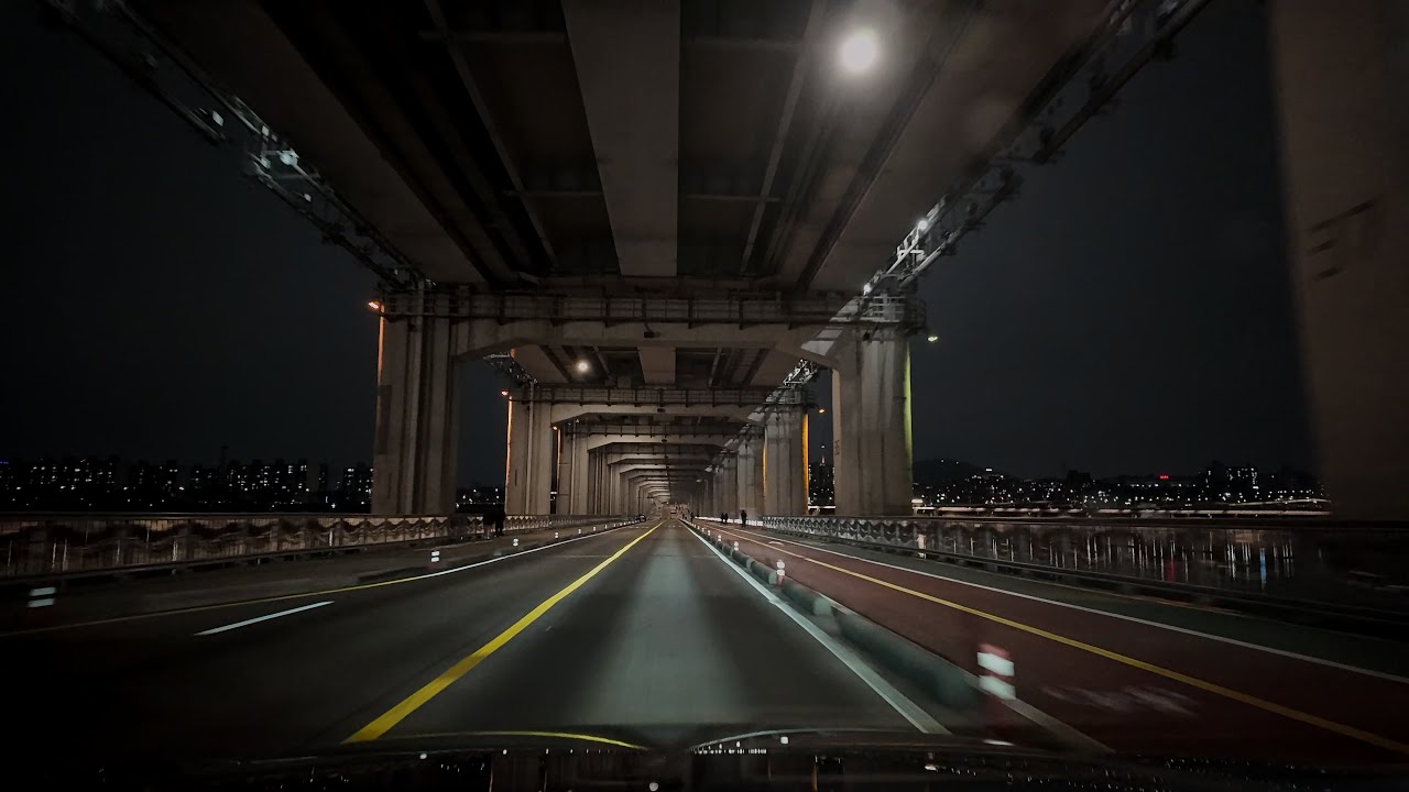 서울 도심 야간 드라이브 영상 | Lofi Relaxing City Lights