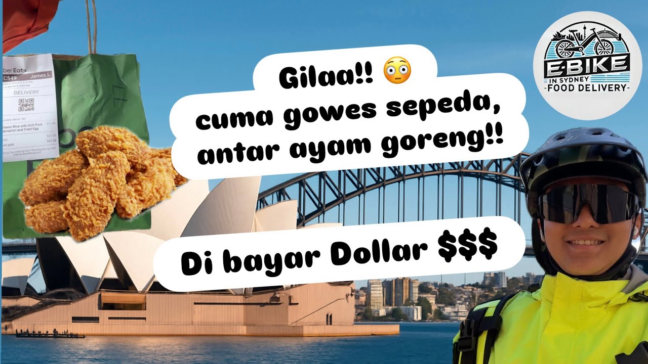 Gila !! Cuma gowes sepeda, antar ayam goreng!! Di bayar dollar! (kerjaan cocok untuk anak WHV 🇦🇺)