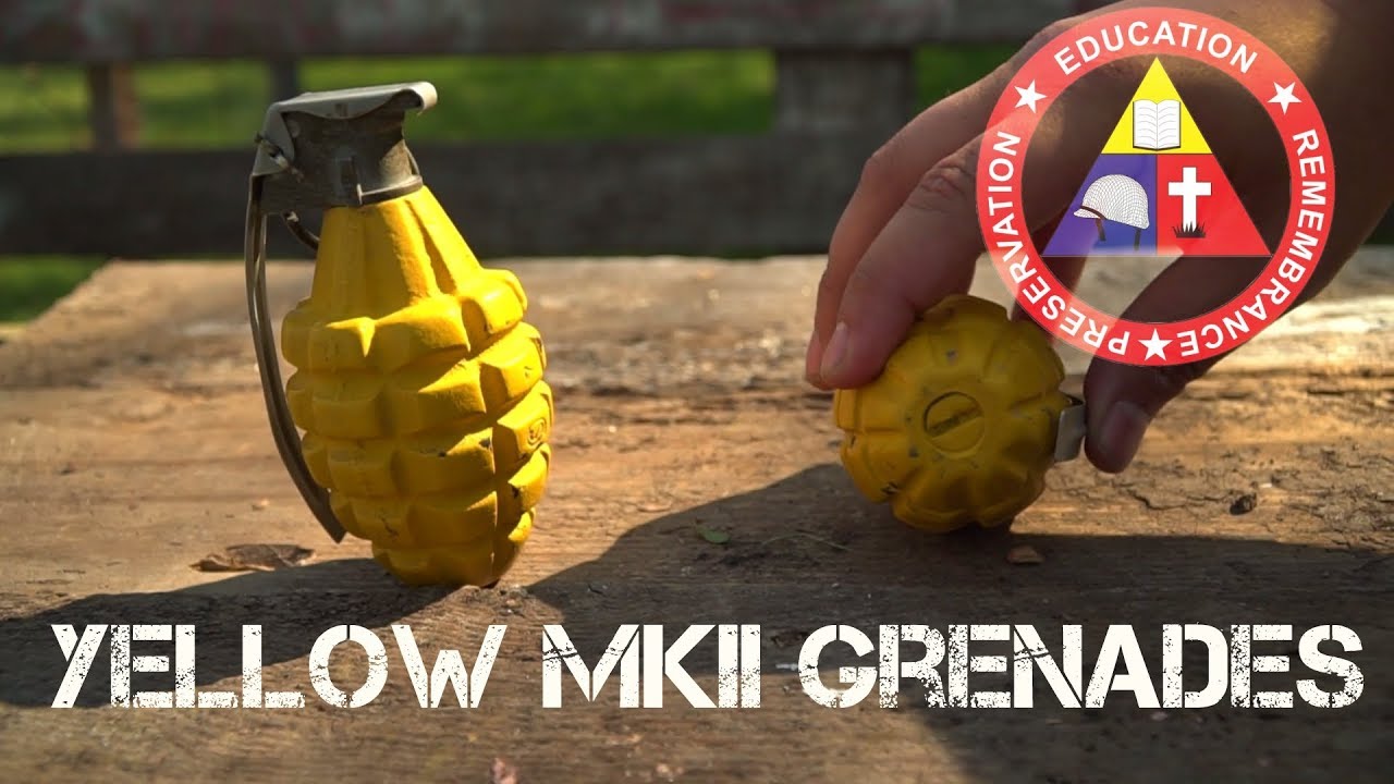 WWII Yellow MKII Hand Grenades