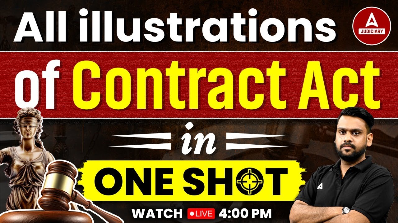 RJS Prelims 2024 | All Illustrations of Contract Act in One Shot | By Nishank Sir |Adda247 Judiciary