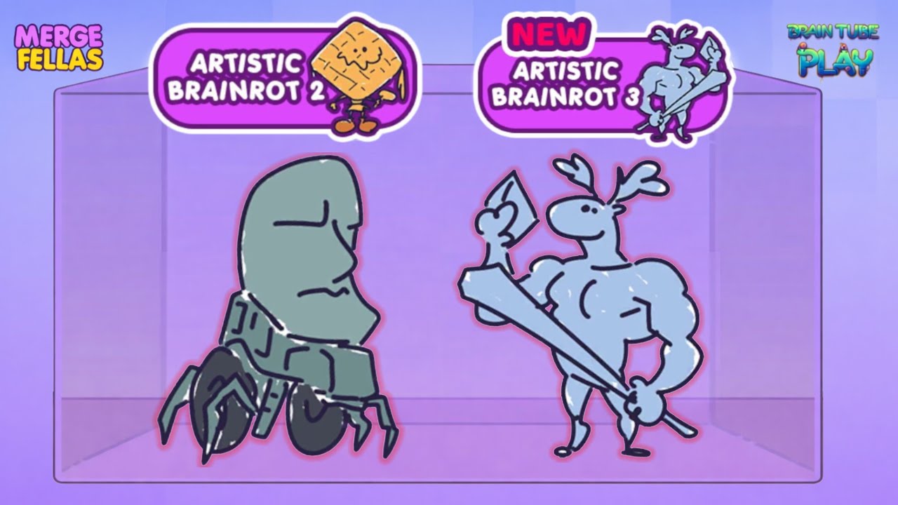Merge fellas: 🔥 ARTISTIC BRAINROT 2 vs ARTISTIC BRAINROT 3 - MAX LEVEL🔥