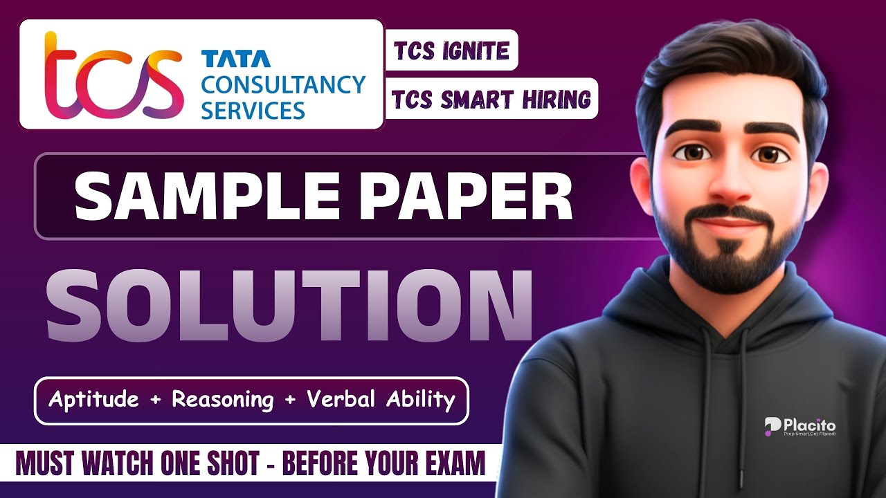 TCS Smart & Ignite Sample Paper Solution 2025–26 🔥| Aptitude, Reasoning, Verbal (Basics to Advanced)