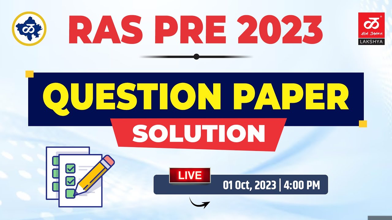 RAS PRE-2023 | Question Paper Solution | Answer Key #raspreanswerkey