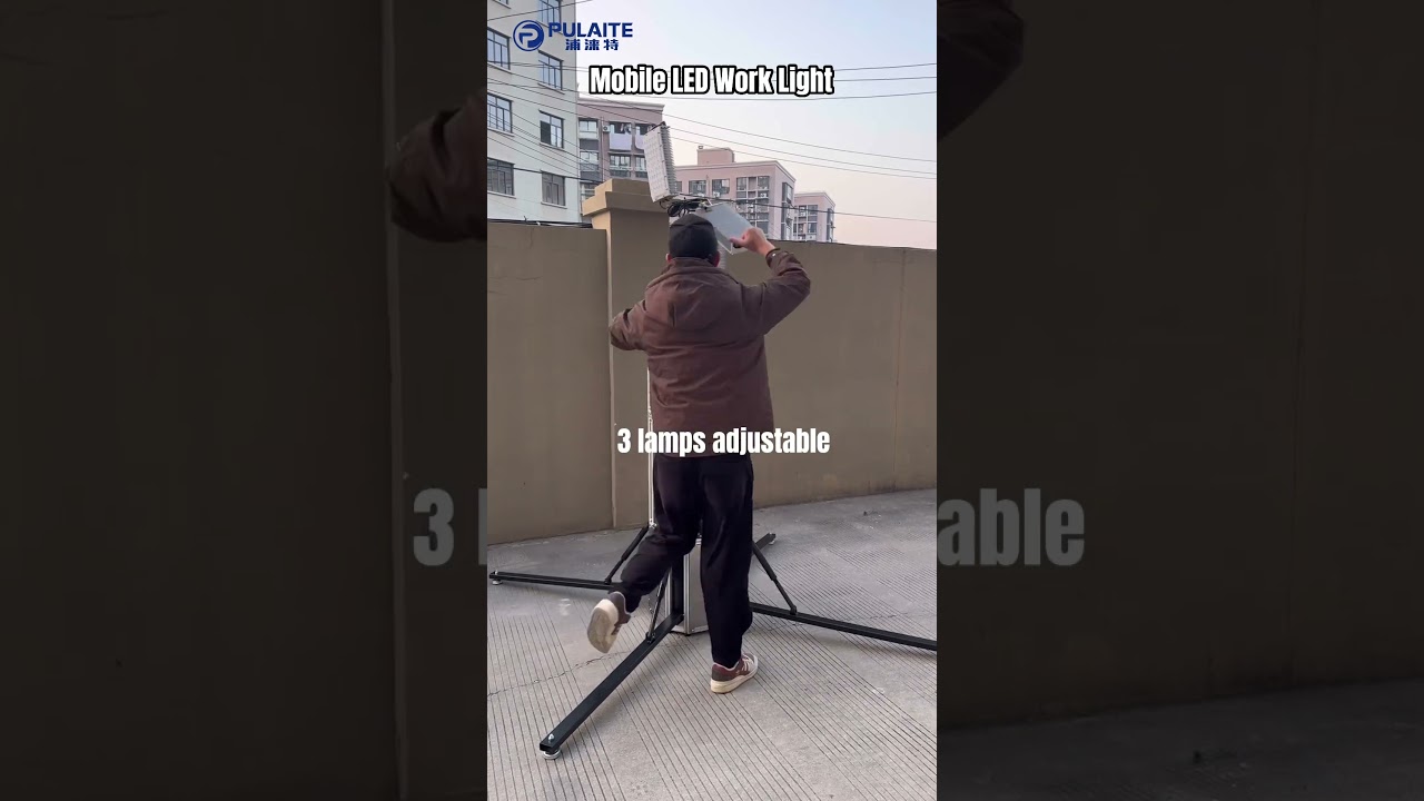 4.0mtr Mobile pneumatic LED work light tower#lighttower#ledworklight #ledworklight#telescopiclight