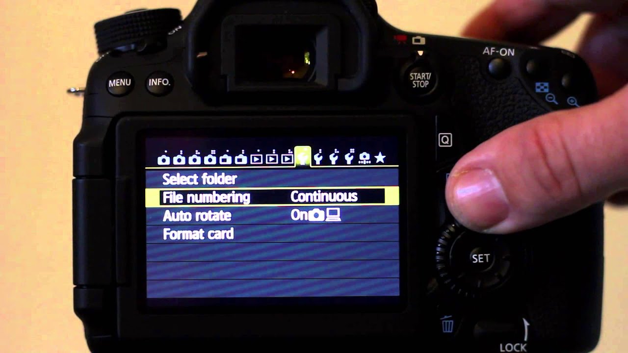 Canon 70d menus