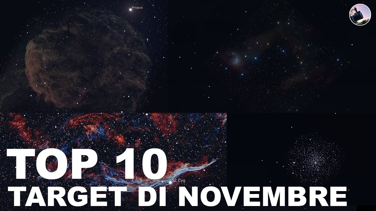 TOP 10 OGGETTI ASTRONOMICI DA FOTOGRAFARE A NOVEMBRE in base alla MAGNITUDINE