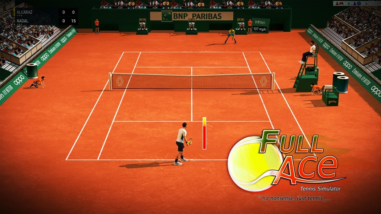 Full Ace Tennis Simulator 2022 - Nadal vs. Alcaraz - Roland Garros - The Most Realistic Tennis Game