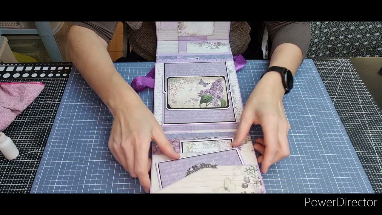 Présentation d'album collection stamperia lilas howers