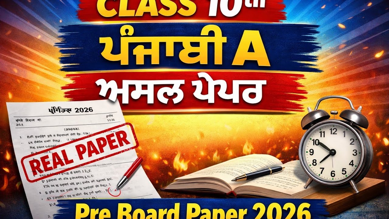Class 10th Punjabi A Real Pre board paper Punjabi A 10th Solved Real Pre board paper Punjabi A 10th