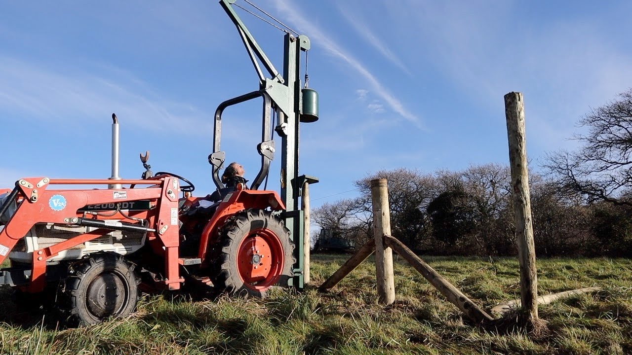 Fencing Our Land  With My Homemade Post Knocker