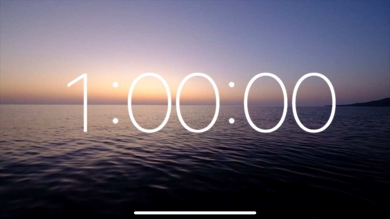 1 Hour Timer - Beautiful Ocean Sunset (Relaxing and Calm Music)