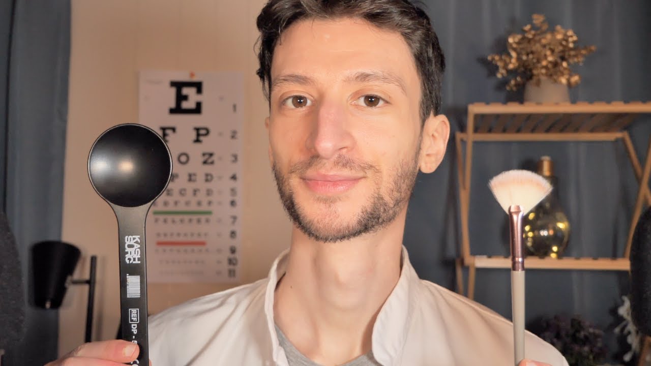 ASMR Classic Cranial Nerve Exam (hearing, eye tests, olfactory, peripheral vision, face)
