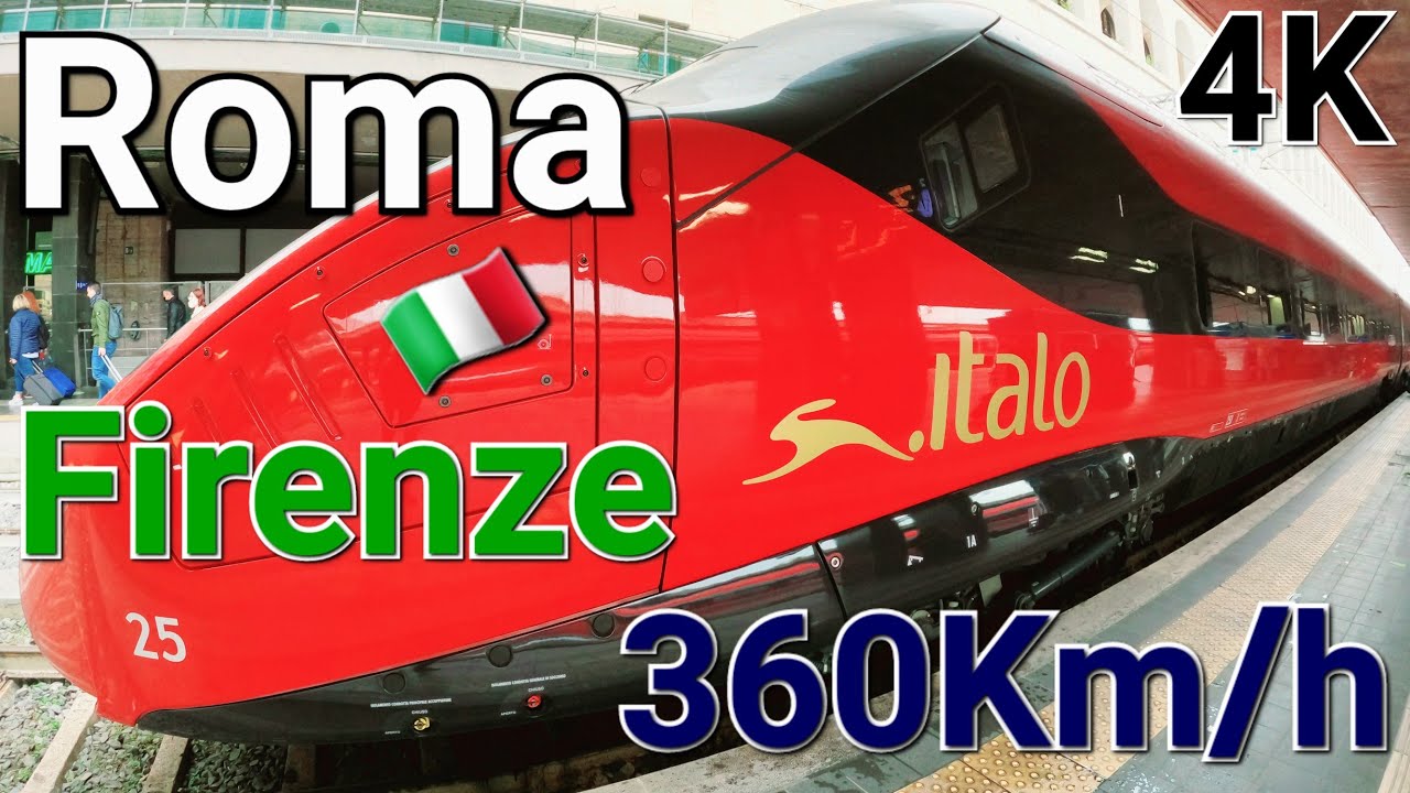 4K italo 🇮🇹 Roma 🚆 Firenze Italy High Speed Train Florence Tren alta velocidad Florencia Trip Report