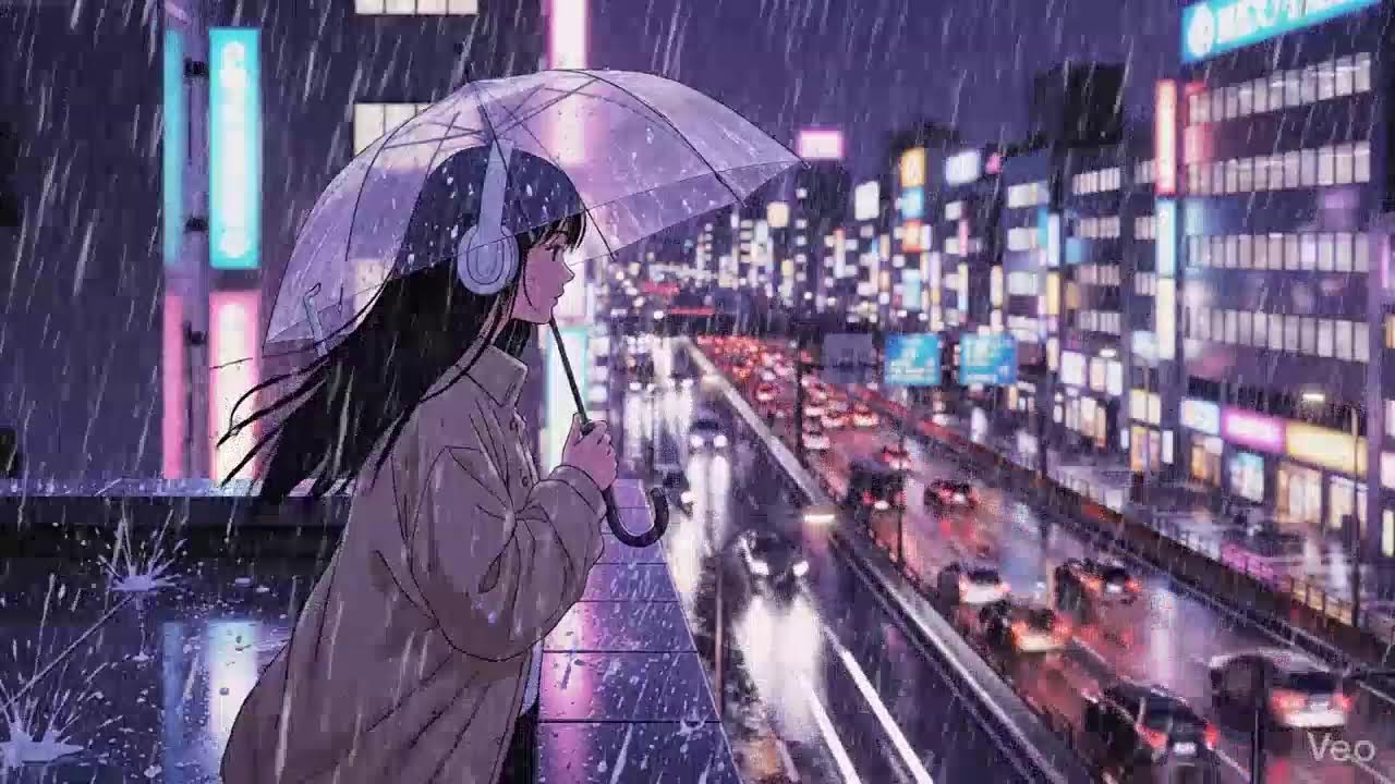Midnight Rain 🌧️ Neon Japan Lofi for Deep Focus