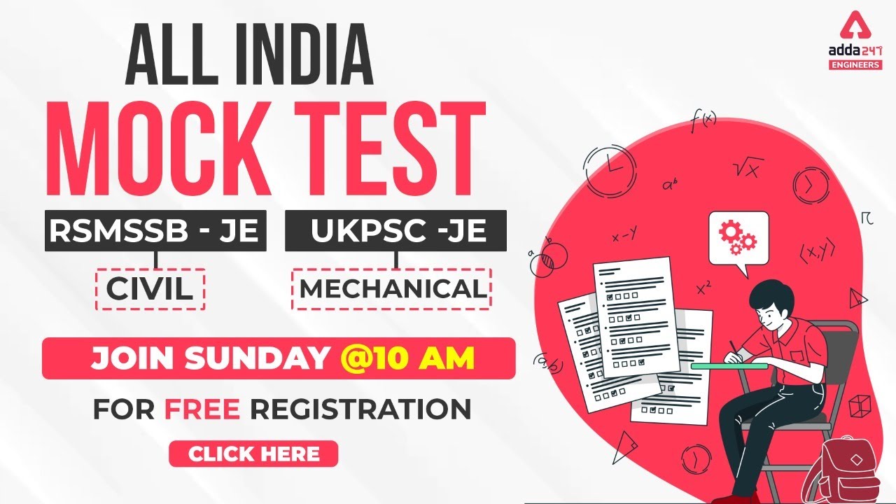 All India Mock Test RSMSSB - JE l UKPSC -JE Civil Mechanical
