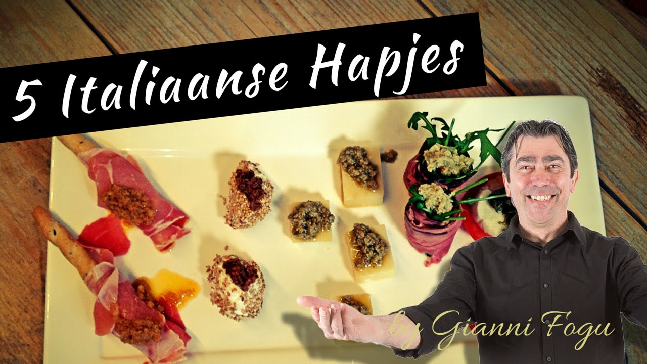 5 Italiaanse hapjes met tapenade en pesto