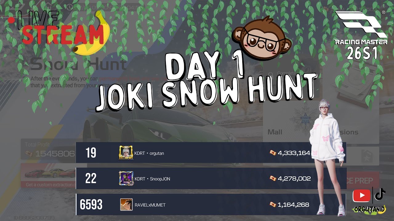 Day 1 Joki Snow Hunt | Racing Master | Livestream D-162 Streamer Magang