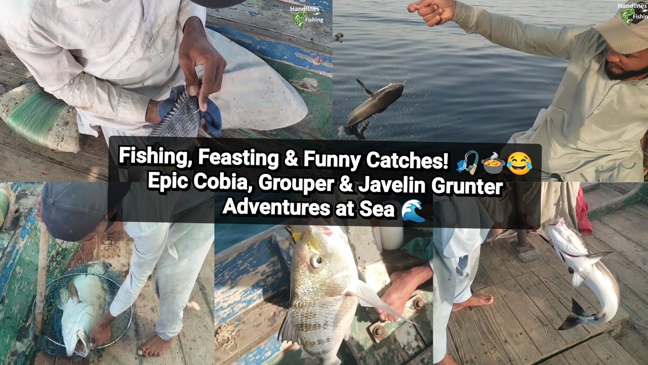 "Fishing, Feasting & Funny Catches! 🎣🍲😂 | Epic Cobia, Grouper & Javelin Grunter Adventures at Sea 🌊"