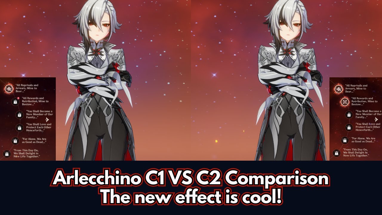 Arlecchino C1 VS C2 Comparison & Sample Spiral Abyss run | The new effect is cool!