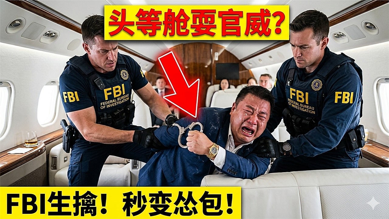 头等舱耍官威被FBI当场铐走！北京富商吓哭惨叫“误会”，秒变怂包面临坐牢…