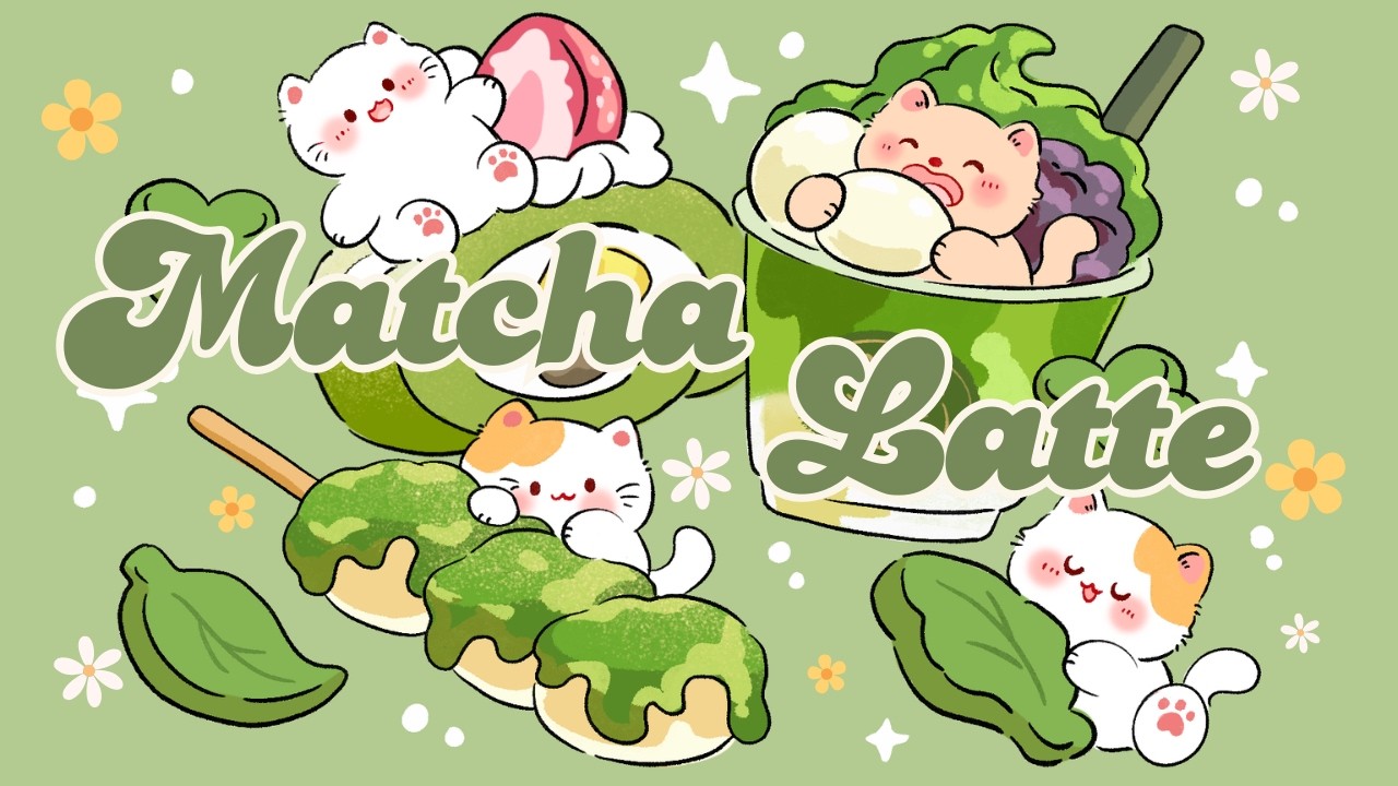Cafe Music 🍵🍡Matcha Latte 🍢🍑2 Hour Cafe Song🎏Stream cafe🌼cute & relaxing🍰 Make Your Day Better
