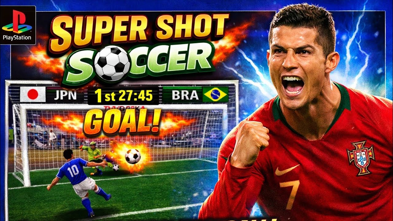 Super Shot Soccer (PS1) Gameplay | Classic Arcade Football Game 🎮