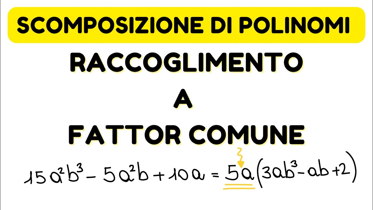 #1 Scomposizione di polinomi - raccoglimento a fattor comune totale | Videolezione di Matematica