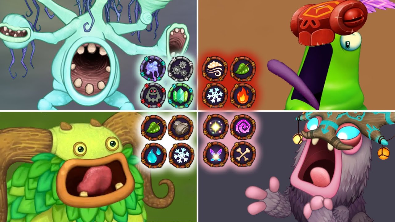 Quad Element Monsters - All Islands and Common/Rare/Epic | My Singing Monsters