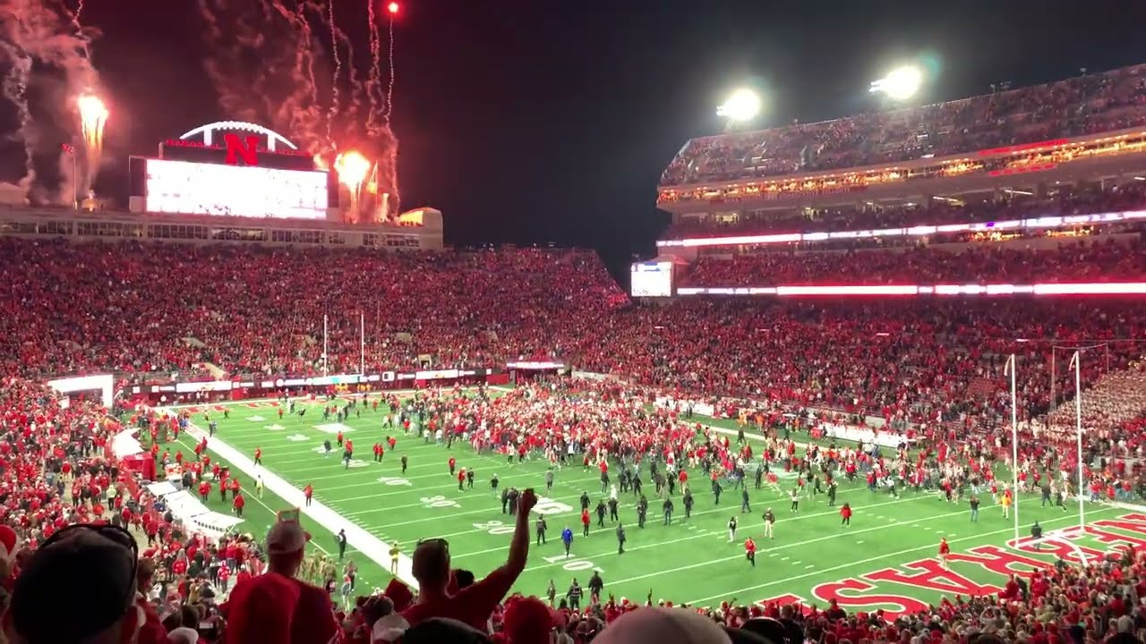 2024 Nebraska Cornhuskers become bowl eligible, Fans Storm Field