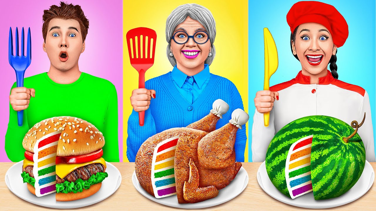 Me vs Grandma Cooking Challenge | Delicious Recipes Multi DO Challenge