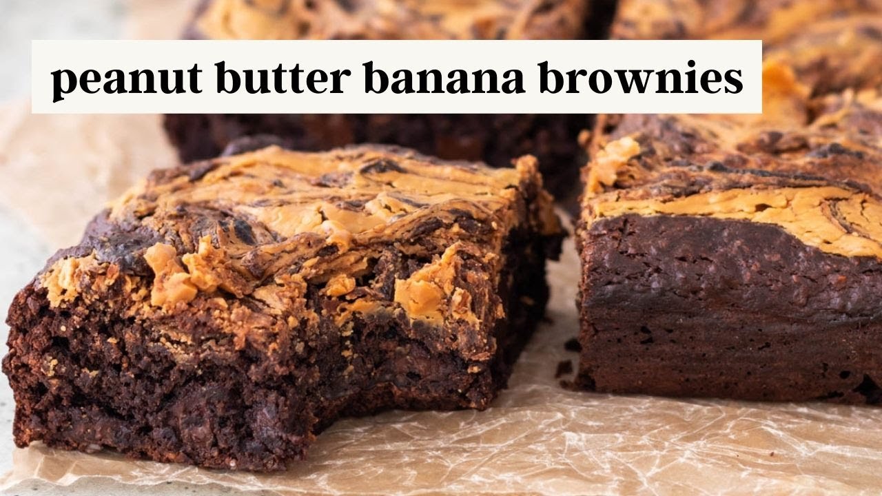 Peanut Butter Banana Brownies - Vegan & Gluten-Free