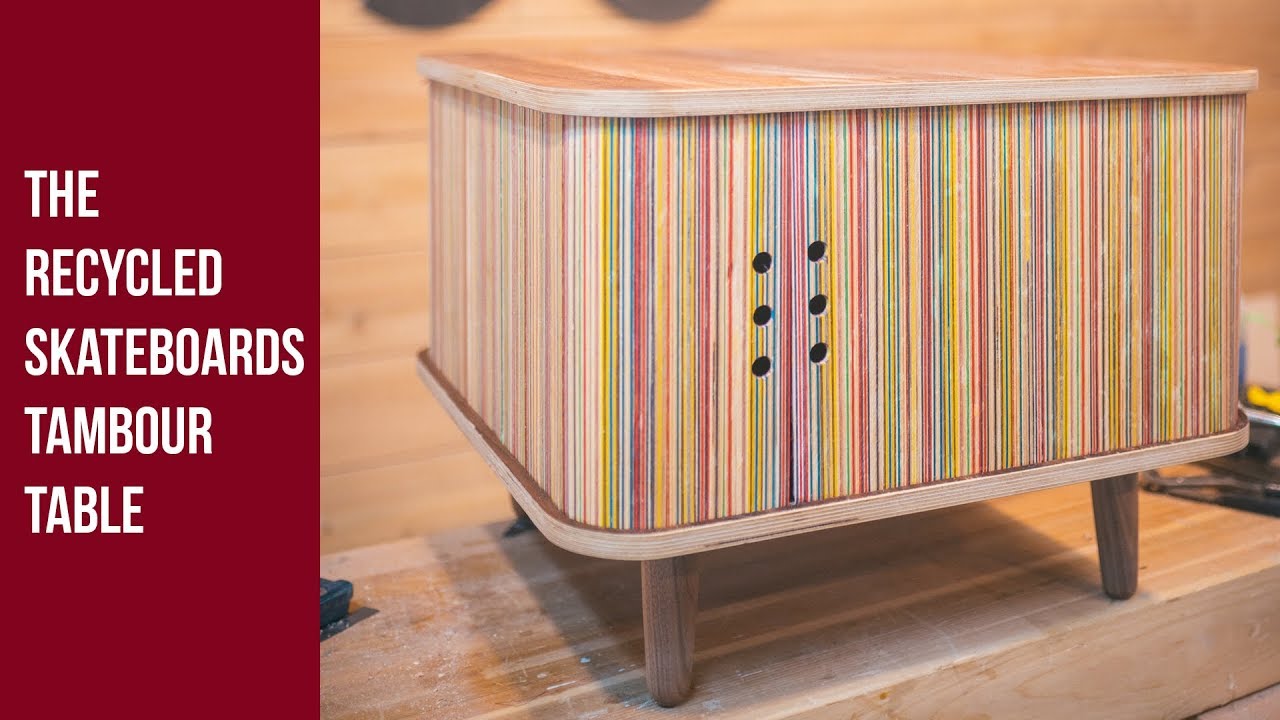 The Recycled Skateboards Tambour Table
