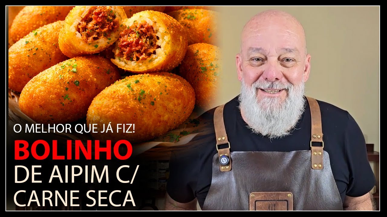 BOLINHO DE AIPIM COM CARNE SECA: Derrete na boca, irresistível!