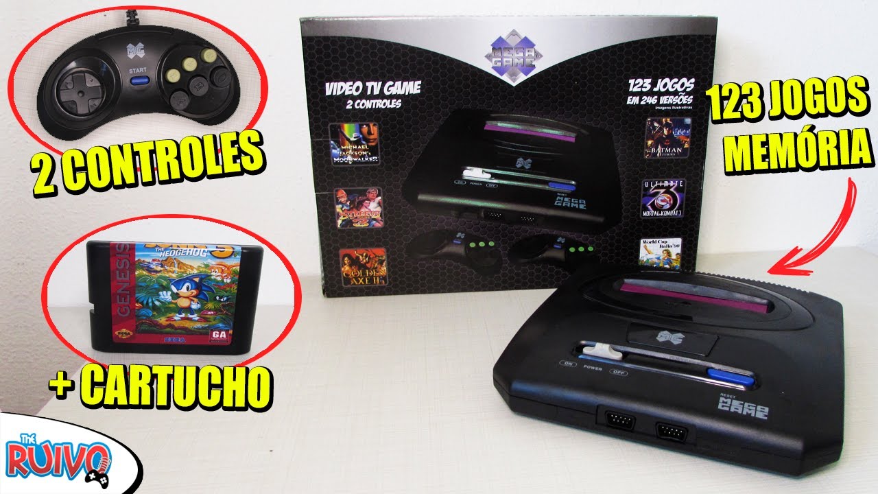Mega Drive Clone com 123 Games na memória (Mega Game X)