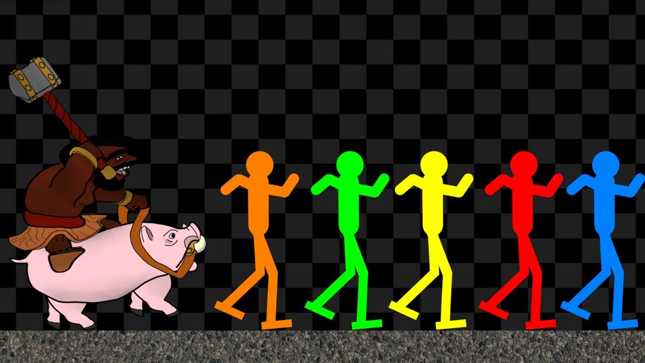 Survival Stickman Race - Run From Hog Rider
