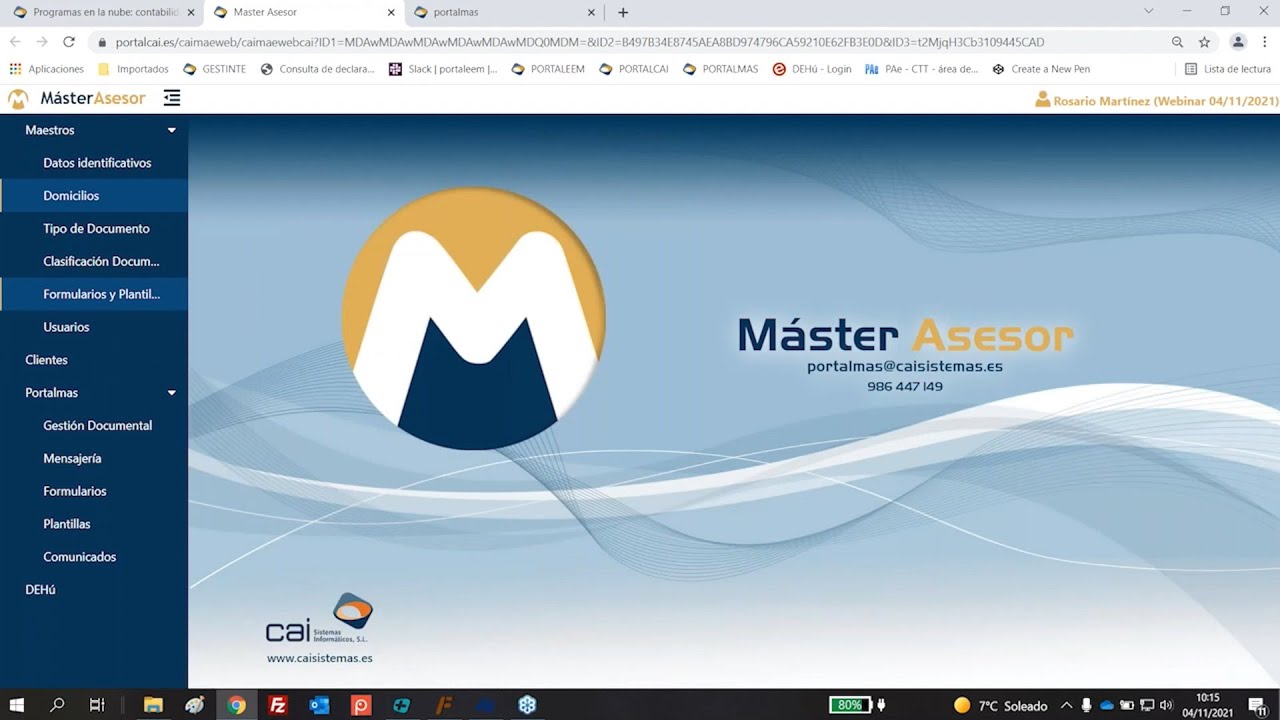 Webinar Máster Asesor - Portalmas: Software online para Asesores de Empresas