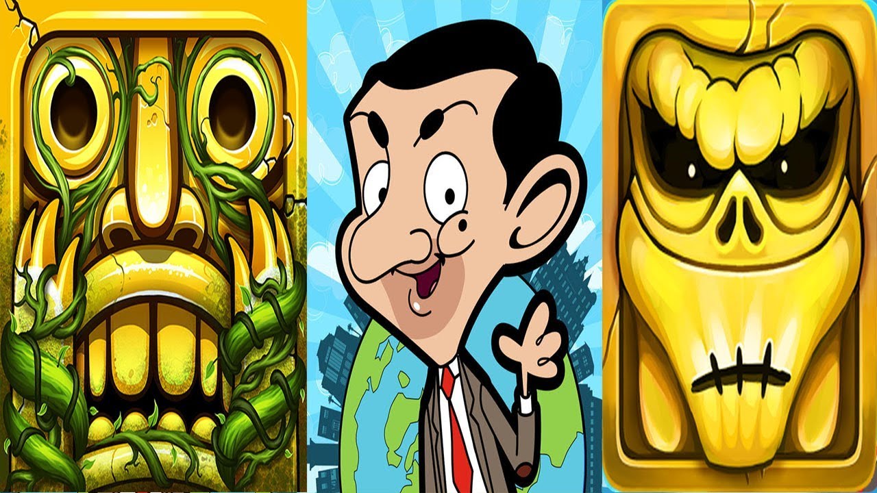 Temple run lost jungle vs Mr Bean Around the World vs Zombie run  || Android iPad iOS  IP PLAYGAME