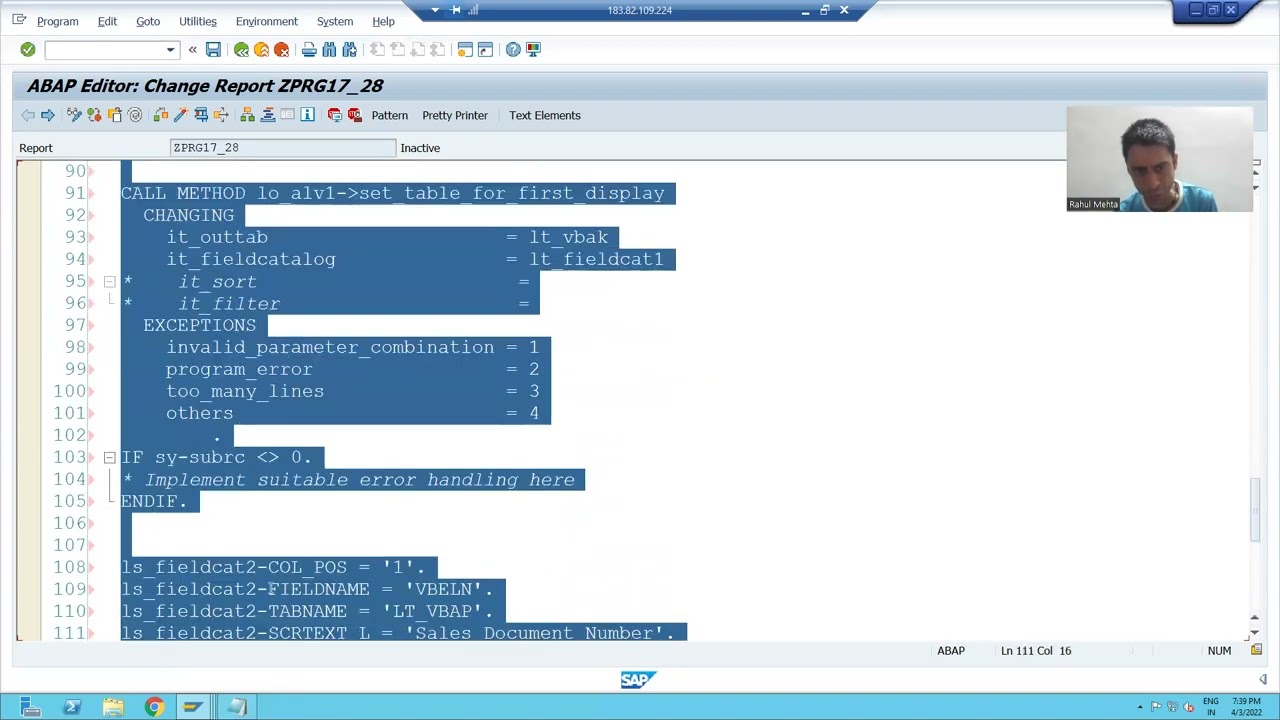 64 - ABAP OOPS - ALV by CL_GUI_ALV_GRID - Event Based Functionality - Double Click Part3