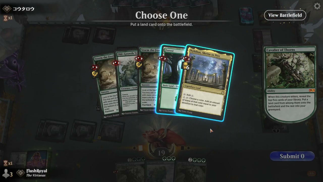 MTG Pioneer - Nykthos Ramp by FlushRoyal VS Mono Black Aggro by コウタロウ