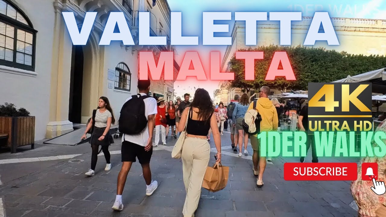 Republic Street Valletta Walking Tour 🇲🇹 | Explore Malta&rsquo;s Historic Capital in Stunning 4K!