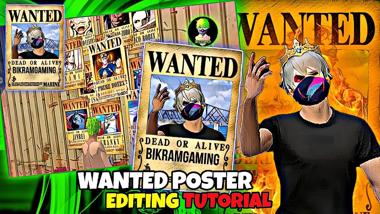HOW TO MAKE WANTED POSTER 📜 EDITING TUTORIAL LIKE @Bonex4 FF AND @Z@Ro_زورو! Wanted Poster Edit