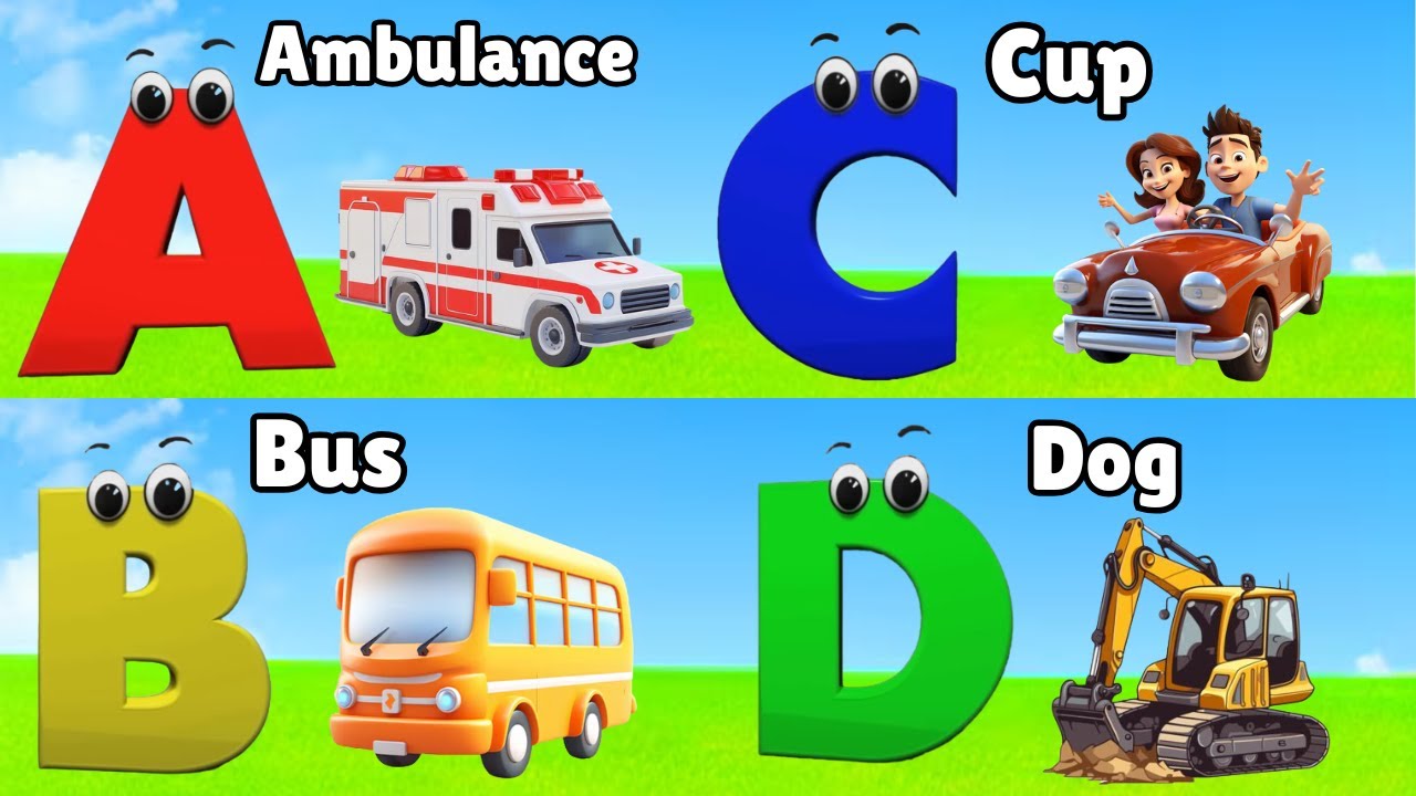 ABC Song Phonics, Transportation Song, ABC Song, Alphabet Educational Song A to Z for kids