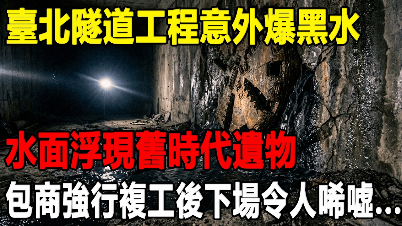 臺北隧道工程意外爆黑水，水面浮現舊時代遺物包商強行複工後下場令人唏噓...[往事聽古]