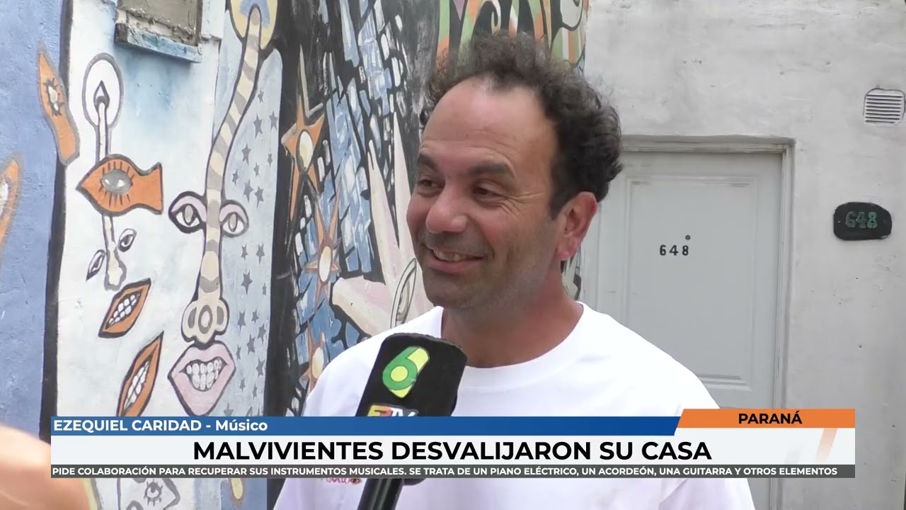 Ezequiel Caridad - Malvivientes desvalijaron su casa y se llevaron valiosos instrumentos