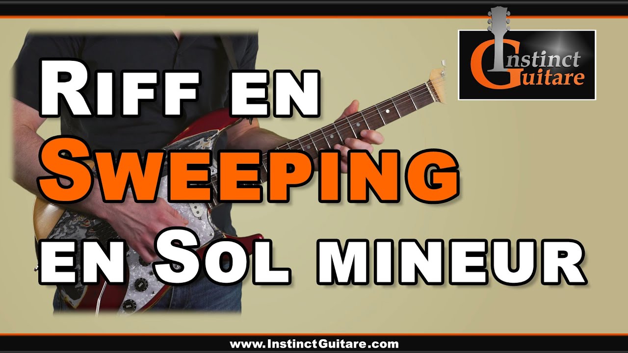 Riff en sweeping en Sol mineur à la guitare